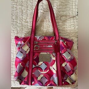 Coach cute pink summer tote